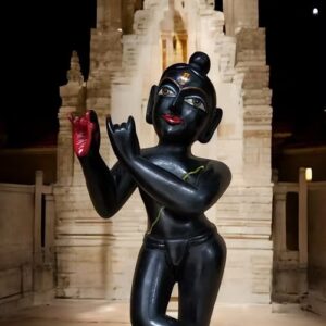 Natural Black Marble Krishna Statue – Spiritual Home Decor