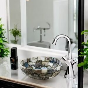 Natural Agate Stone Sink – Handmade Luxury Wash Basin, Restroom Decor